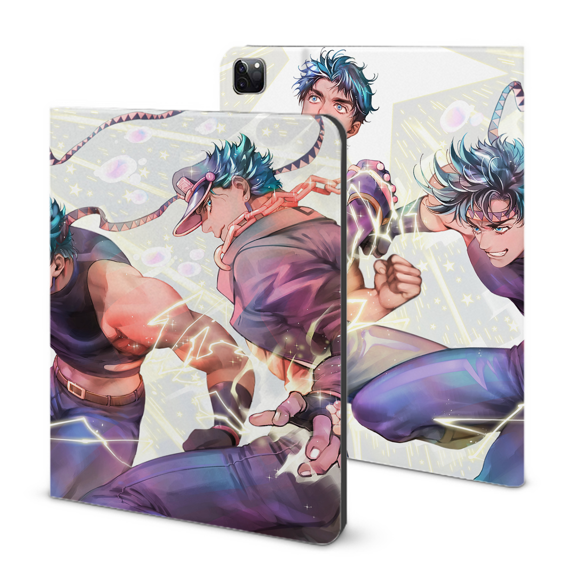 （画像用） ジョジョの奇妙な冒険 JoJo's Bizarre Adventure IPad ケース ブック型 PUレザー TPU 耐衝撃 軽量 薄型 ペン収納なし 全面保護 IPad 各モデル対応